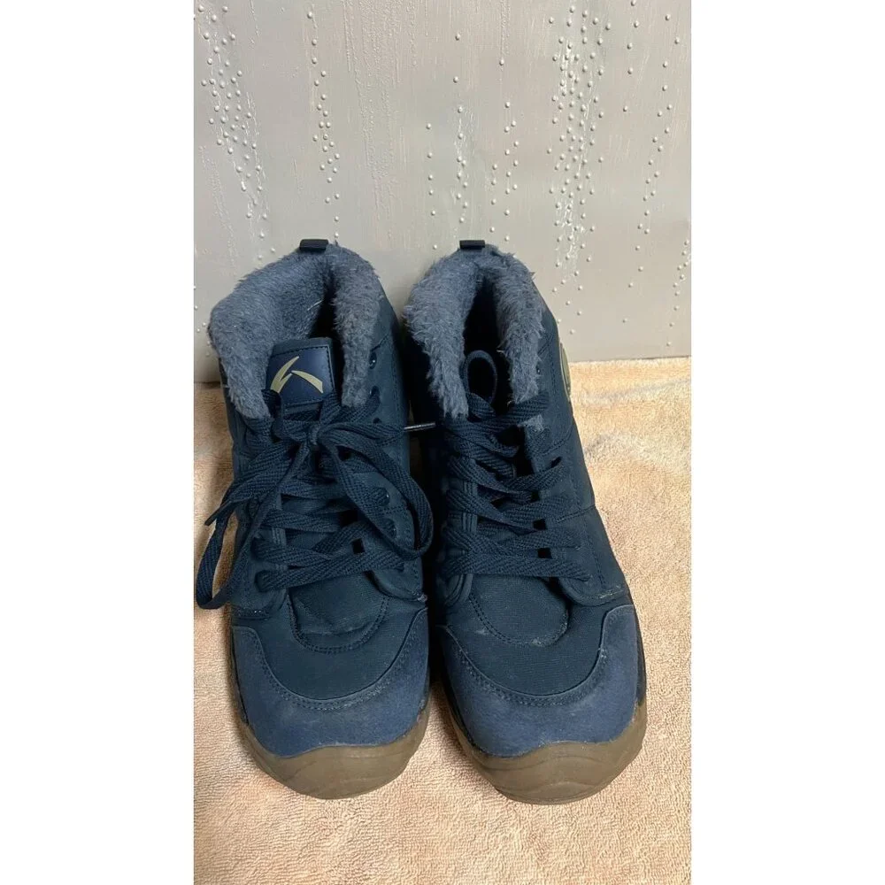 Azooken Blue Winter Trekking Snow Hiking Sport Faux Fur Boots Mens sz45